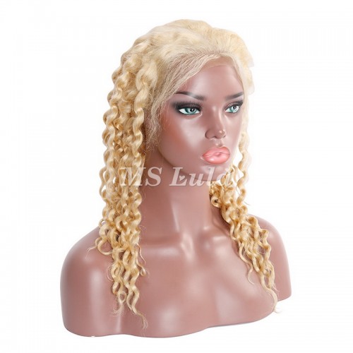 #613 Blonde Human Hair Transparent Lace Deep Wave Full Lace Wig | Human Hair Wig | Lace Front